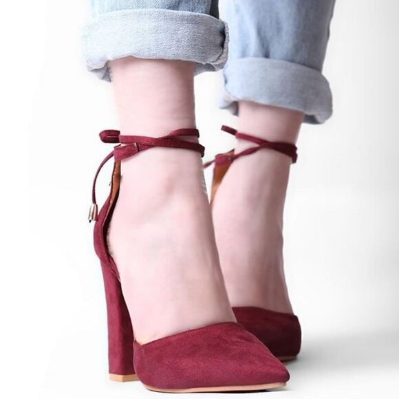 HENGSON LACE UP POINTED-TOE  WOMEN'S SEXY HIGH HEELS PUMP - Picture 10 of 16